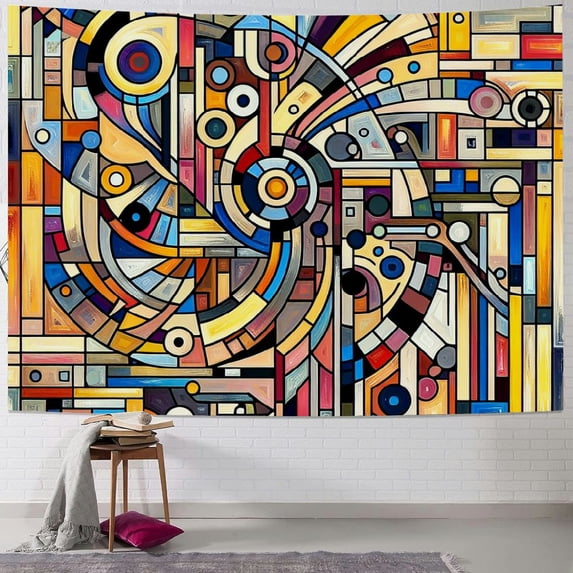 BCIIG Geometric Shapes Tapestry Wall Hanging Unique Style Graphic Tapestries Home Wall Decor Art for Living Room Bedroom Apartment Farmhouse Dorm 60x50inch