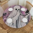 thumbnail image 1 of BCIIG Ghost Phone Surrealism Round Tablecloth 100% Polyester Stain-Resistant Washable Indoor Outdoor Table Cover Cloth 54"-58, 1 of 8