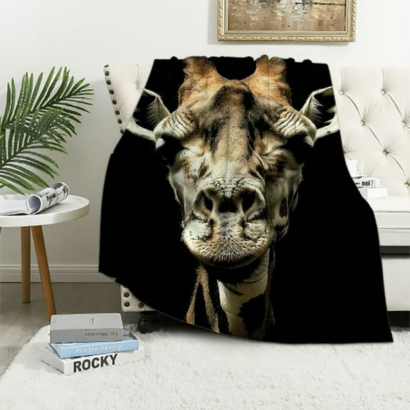 BCIIG Giraffe Warm Lightweight Blanket Soft Fleece Throw Blanket Living Room Sofa Decor Cow Gifts All Seasons - Multiple Sizes 40x50in