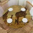thumbnail image 1 of BCIIG Giraffes Field Wildlife Round Table Cover Stain Resistant Washable - Indoor Outdoor Kitchen Dining Wedding Parties Tablecloth 100% Polyester Fiber 38"-42, 1 of 8
