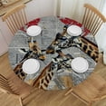 thumbnail image 1 of BCIIG Giraffes Hearts Newspaper Round Table Cover - Stain Resistant and Washable - Perfect for Indoor and Outdoor Use - Kitchen, Dining, Wedding, Parties - 100% Polyester Fiber 54"-58, 1 of 8