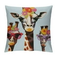 BCIIG Giraffes Sunglasses Flower Crown Decorative Throw Pillow Cover