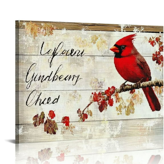 BCIIG God Says You Are Decor Cardinal Wall Art Birds Canvas Pictures Wall Decor Winter Canvas for Girl’s Room Prints Painting Artwork for Bedroom Bathroom Living Room  20x16in