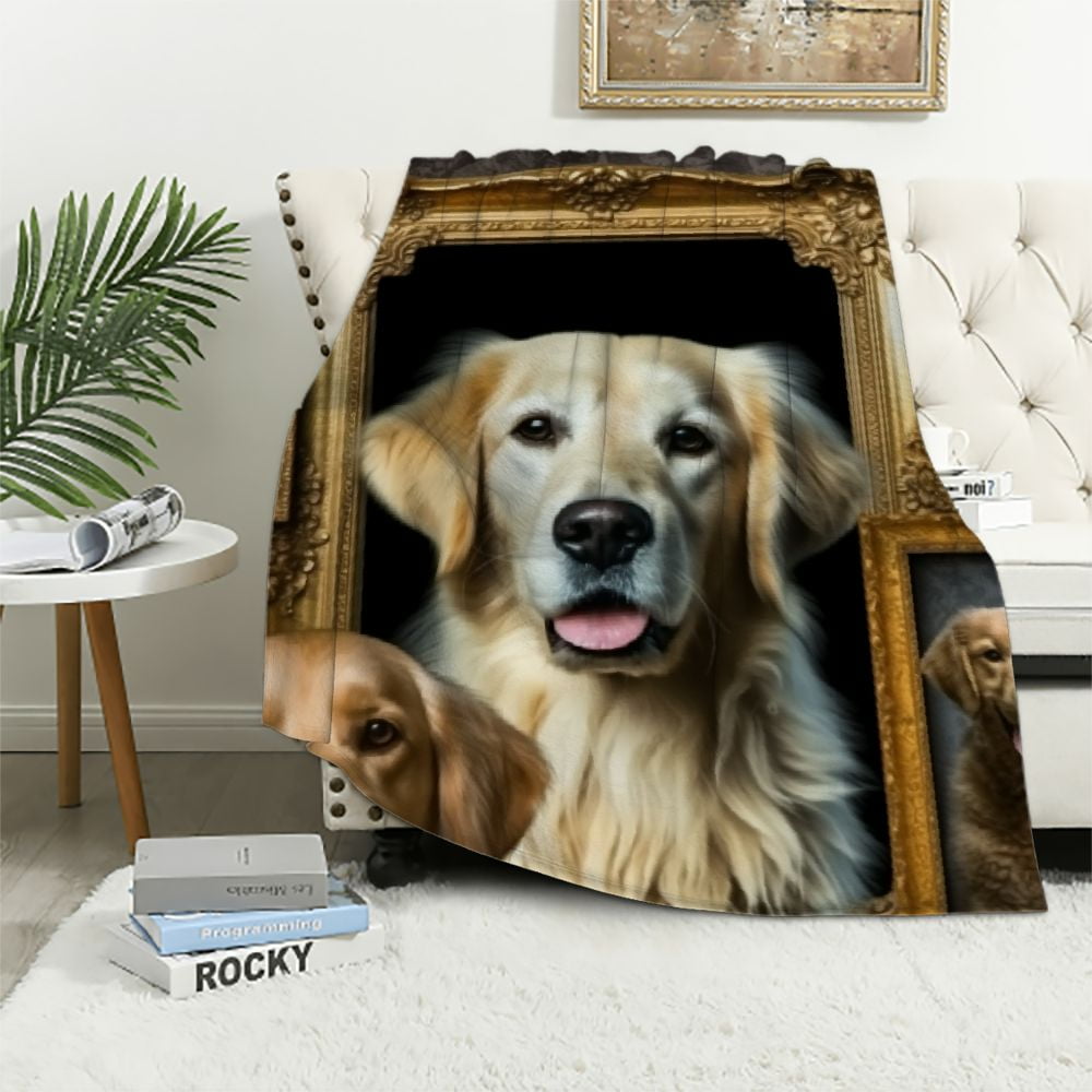 BCIIG Golden Retriever ​Blanket - Fleece Throw Blanket for Couch Super Soft Cozy Bed Blanket Lightweight Plush Fuzzy lap Blankets and Throws for Sofa, , Gift for Dog Lover 50x60in