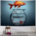 thumbnail image 1 of BCIIG Goldfish Shark Mindset Tapestry Wall Hanging Unique Style Graphic Tapestries Home Wall Decor Art for Living Room Bedroom Apartment Farmhouse Dorm 40x30inch, 1 of 6