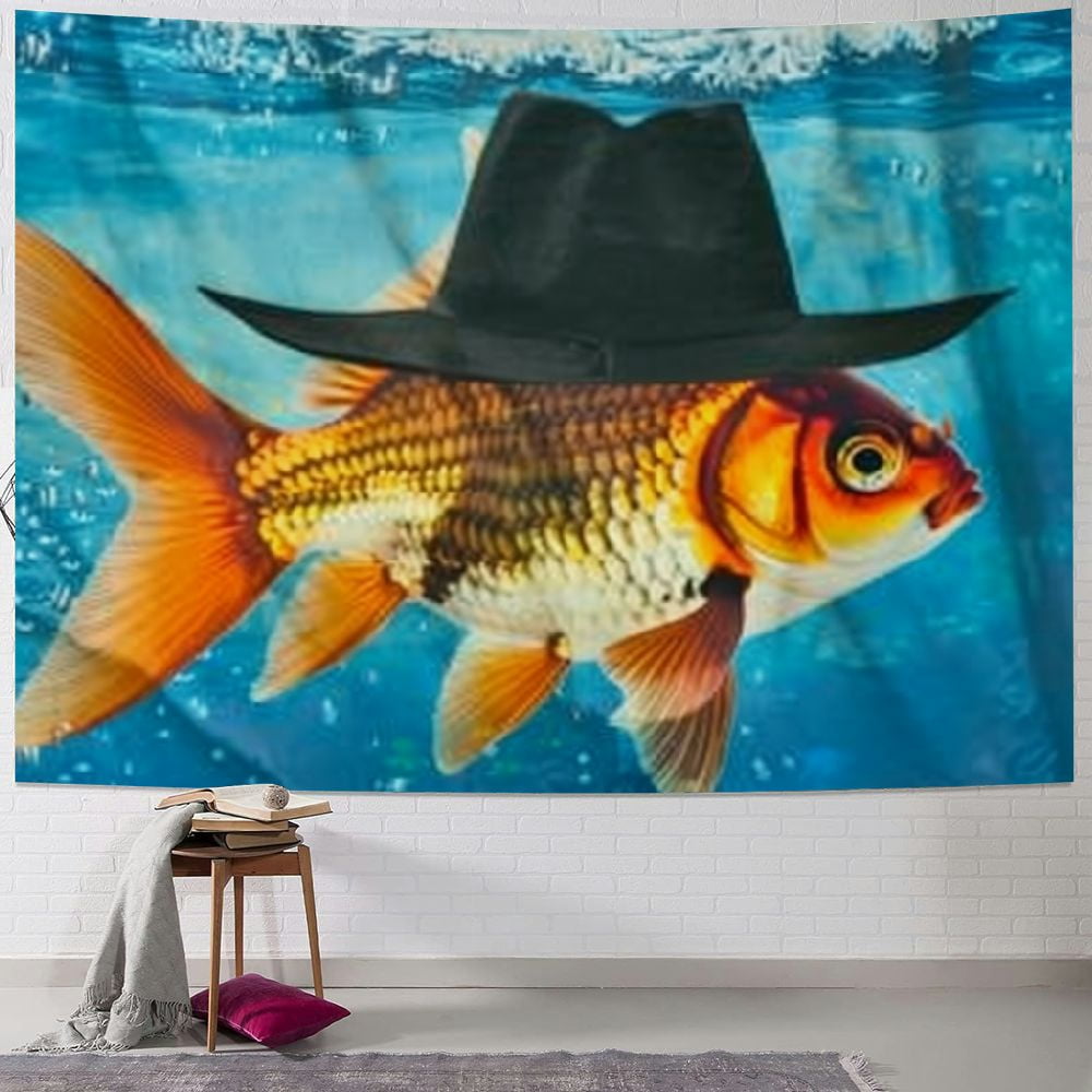 Bciig Goldfish Tapestry Wall Hanging Unique Style Graphic Tapestries Photo Inspiration