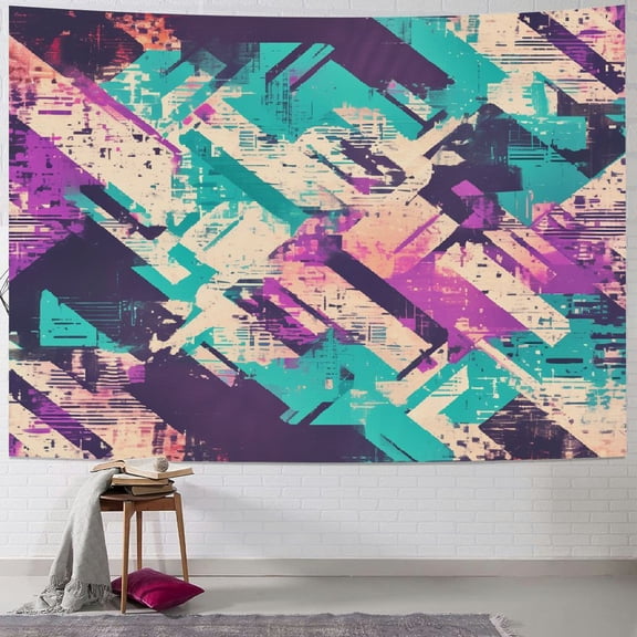 BCIIG Graffiti Texture Tapestry, Hippie Wall Hanging Tapestry Aesthetic Birthday Holiday Party Art Wall Carpet for Living Room Bedroom Dorm Ceiling Decor 40x30inch