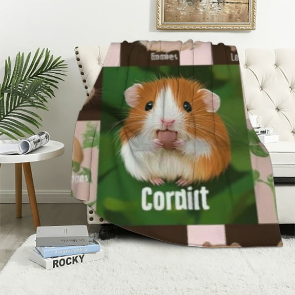 BCIIG Guinea Pig Blanket Super Soft Warm Guinea Pig Throw Blanket Gift for Women Girls Cozy Fluffy Plush Guinea Pig Lightweight Flannel Gifts Blankets for Kids Adults 40x50in