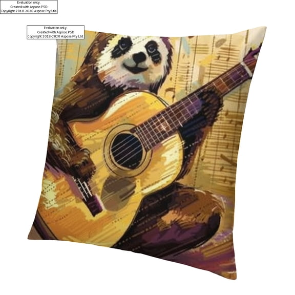 BCIIG Guitar Music Notes Short Plush Pillowcase for Home Decor, High-Quality Home Furnishing 12x12in