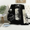 thumbnail image 1 of BCIIG Halloween Fleece Blanket Throw Skull Spider Web Throw Blanket for Kids Boys Teen Men Goth Sherpa Blanket Hippie Black White Plush Bed Blanket 50x60in, 1 of 6