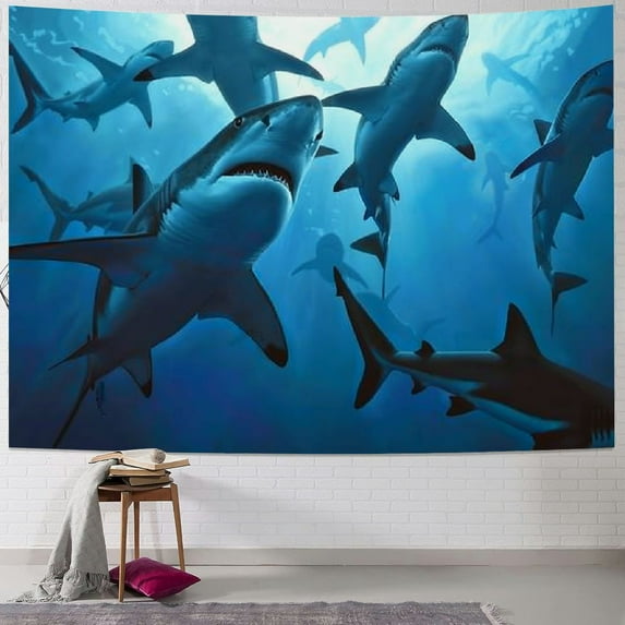 BCIIG  Hammerhead Sharks Tapestry Vibrant Wall Decoration.Home Decoration. Used In Bedrooms,Dormitories And Living Rooms.