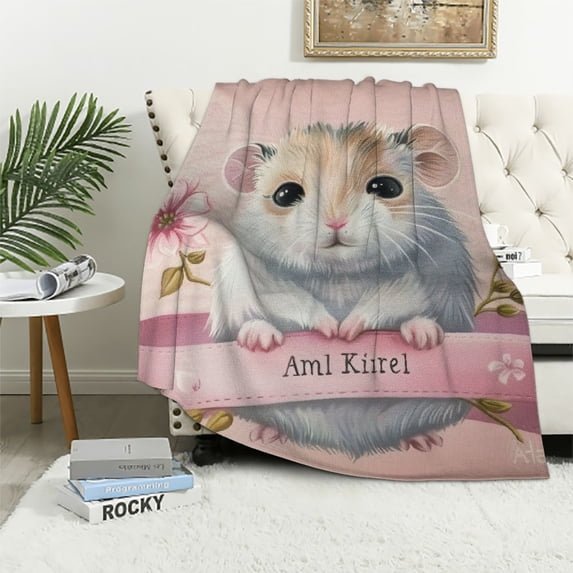 BCIIG Hamster Theme Soft Flannel Blanket Lightweight Throw Blanket for All Seasons Living Rooms Sofa Decor Gifts - Multiple Sizes 60x80in