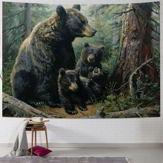 BCIIG Hautman Brothers Wildlife Art Woven Tapestry Throw Blanket, Naptime