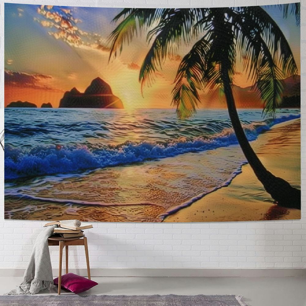 Beach scene tapestry hotsell