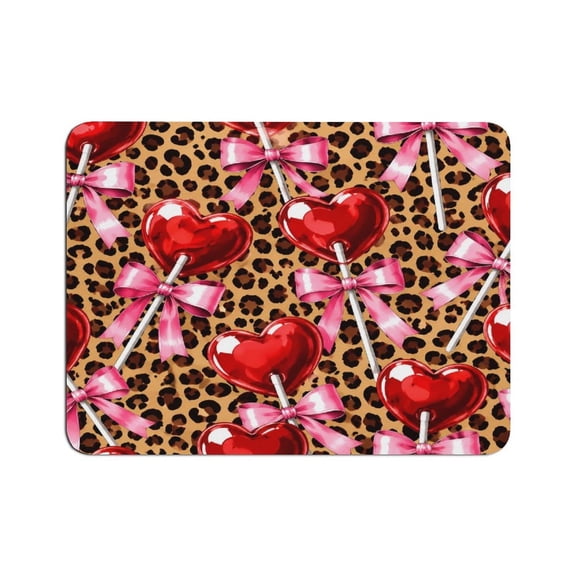 BCIIG Heart Lollipop Mouse Pad, Square Smooth Surface Desk Mat, Stitched Edge for Office, Laptop, Computer, Home,
