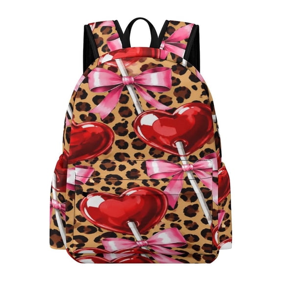 BCIIG Heart Lollipop Printed Oxford Backpack, Large Capacity Laptop Backpack, Water Resistant, Travel Daypack for College Work Commuting Adults,