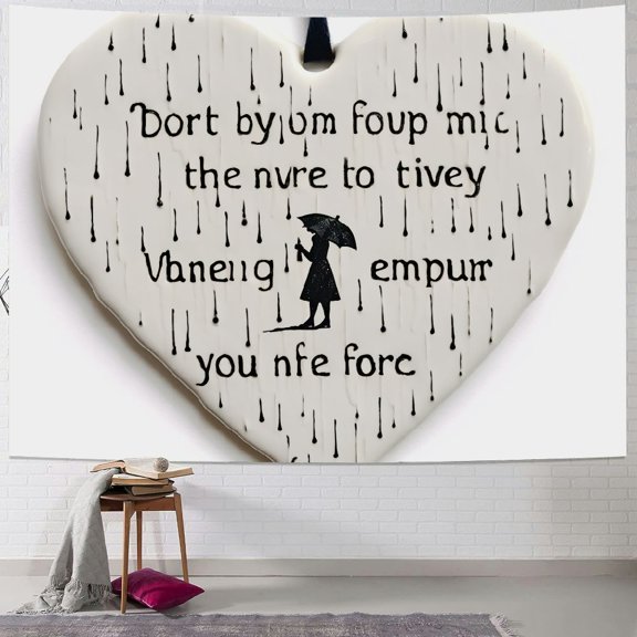 BCIIG Heart Poem Rain Tapestry Wall Hanging Unique Style for Home Decor, Vivid Design, Soft Lightweight Fabric, 4 Sizes Available 60x50inch