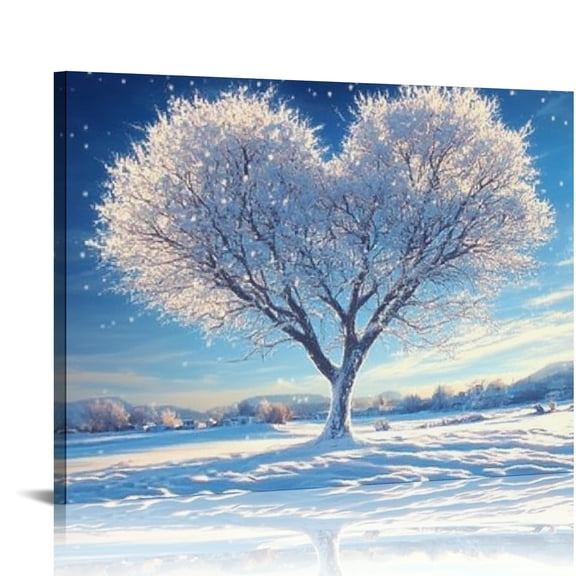 BCIIG Heart-shaped Art Modern Canvas Prints for Living Room Bedroom Home Office Wall Decor 20x16in