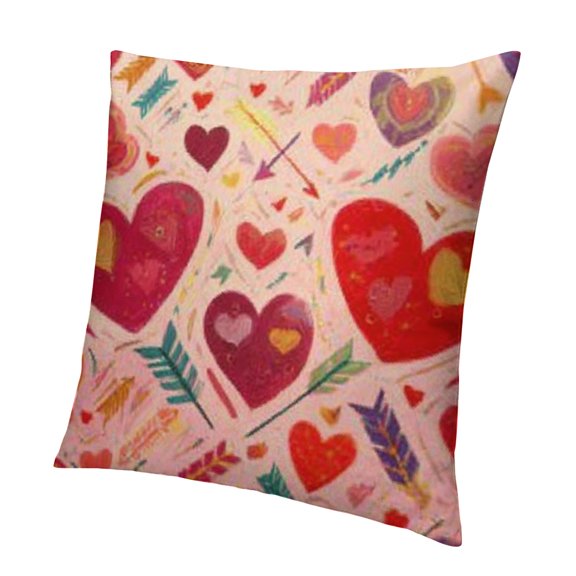 BCIIG Hearts Arrows Naive Printed Pillowcase, Short Plush, 1PC 24x24in