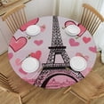 thumbnail image 1 of BCIIG Hearts Romanticism Round Tablecloth Stain-Resistant Washable for Indoor and Outdoor Table Decor Home Dining 42"-46, 1 of 8