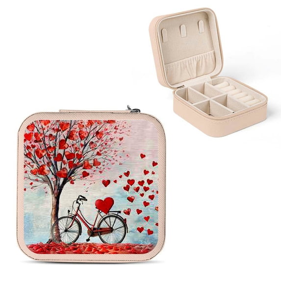 BCIIG Hearts Tree Friendship Day Gifts Jewelry Box, Bridesmaid Gifts and Travel Essential for Necklace, Ring, Earring Storage Pink
