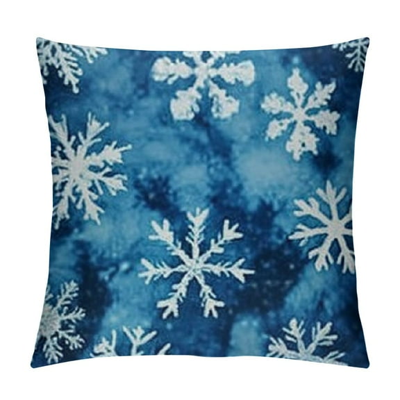 BCIIG Hello Winter Snowflake Decorative Throw Pillow Covers   Warm Winter Wishes Shake Your Hakes Blue Cushion Case Decor, Let It Snow Christmas Holiday Seasonal Home Decoration PC 12x12in