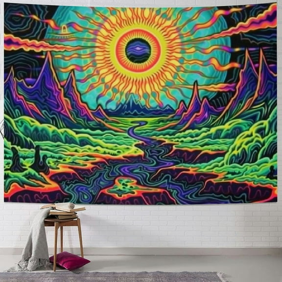 BCIIG Hippy Sun Tapestry Mushroom Tapestry Abstract Ocean Sunrise Tapestry Plants Mountain Tapestry Bedroom aesthetic wall hanging