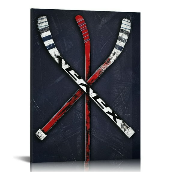 BCIIG Hockey Sticks Fine Art Aesthetic Poster & Print Wall Painting for Living Room Bedroom Office Decor, Canvas Art Ready to Hang 12x16 in