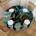 thumbnail image 1 of BCIIG Horse Running on the Beach Round Table Cover Stain Resistant Washable Indoor Outdoor Tablecloth Kitchen Dining Wedding Parties 100% Polyester Fiber 54-58, 1 of 8