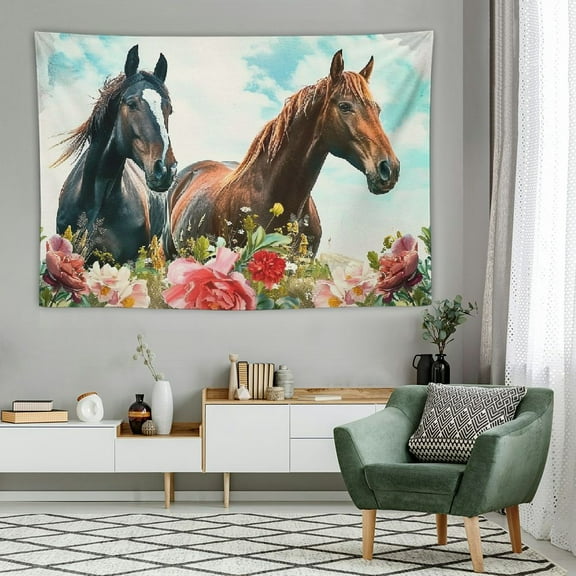 BCIIG Horse Wall Art & Farmhouse Decor - Country Western Gifts - Rustic Pony Wall Decor for Women, Girls Bedroom, Home Office, Living Room - Shabby Chic Barn Decorations - Boho Poster - Equestrian