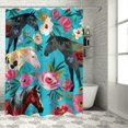 thumbnail image 1 of BCIIG Horses Flowers Shower Curtain Set with Hooks 100% Polyester 36"x72, 1 of 7
