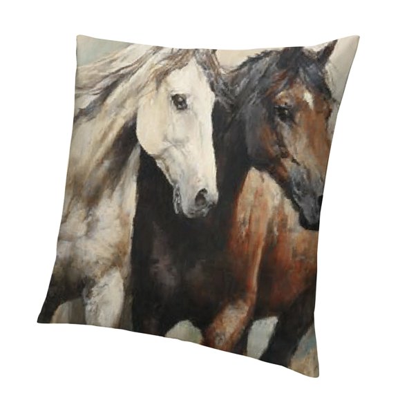 BCIIG Horses Pillow Case Short Plush Home Furnishing 1PC 12x12in