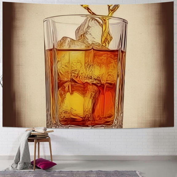 BCIIG Ice Tea Tapestry Wall Hanging Unique Style Graphic Tapestries Home Wall Decor Art for Living Room Bedroom Apartment Farmhouse Dorm 40x30inch