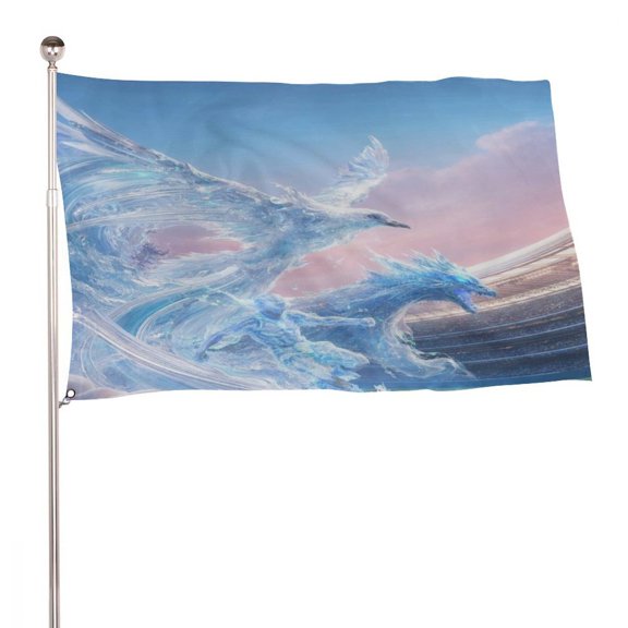 BCIIG Ice Wings and Dragon Decorative Flag, Garden Decoration Banner, Clear Print, Durable for Home Yard Porch, Outdoor Homeowners Collectors