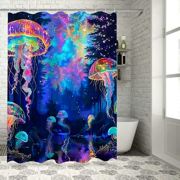 BCIIG Jellyfish Bathroom Decor Set Polyester Fabric Shower Curtain with Hooks Waterproof and Machine Washable Bathroom Decoration for Home 36"x72