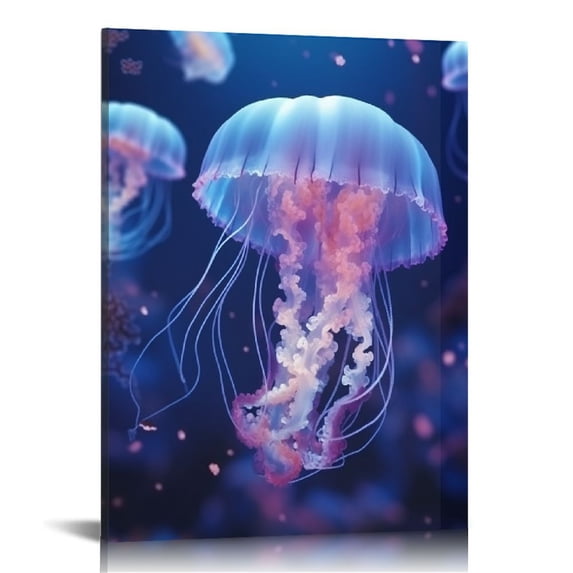 BCIIG Jellyfish Bubbles Fine Art Aesthetic Poster & Print Wall Painting for Home Office Decor 12x16 in