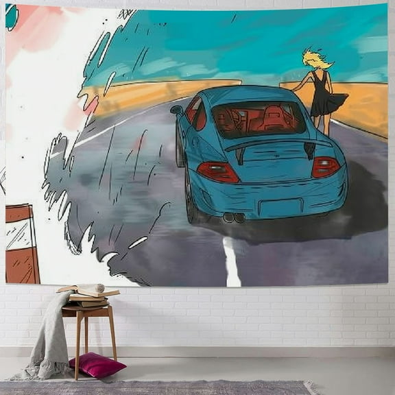 BCIIG Juic Flag  Wrld Goodbye Good Riddance Rapper Tapestry Magic Car Wall Hanging Banner Bedroom Living Room Dorm Garage Man Cave Decoration  40x60inch