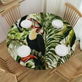 thumbnail image 1 of BCIIG Jungle Animals Plants Round Table Cover Stain Resistant Washable Indoor Outdoor Tablecloth Kitchen Dining Wedding Parties Waterproof Fabric 100% Polyester 42-46, 1 of 8