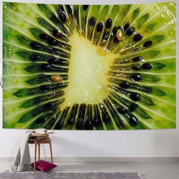 BCIIG Kiwi Fruit Seeds Center Tapestry Wall Hanging Unique Style Graphic Tapestries Home Wall Decor Art for Living Room Bedroom Apartment Farmhouse Dorm 40x30inch