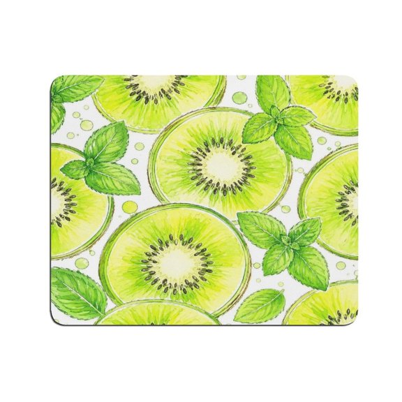 BCIIG Kiwi Mint Mouse Pad, Square Smooth Surface Desk Mat, Stitched Edge for Office, Laptop, Computer, Home,