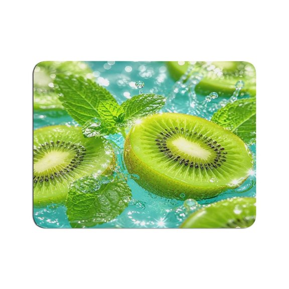 BCIIG  Kiwi Mint Splash Bubble Pattern Mouse Pad, Square Smooth Surface Desk Mat, Stitched Edge for Office, Laptop, Computer, Home,