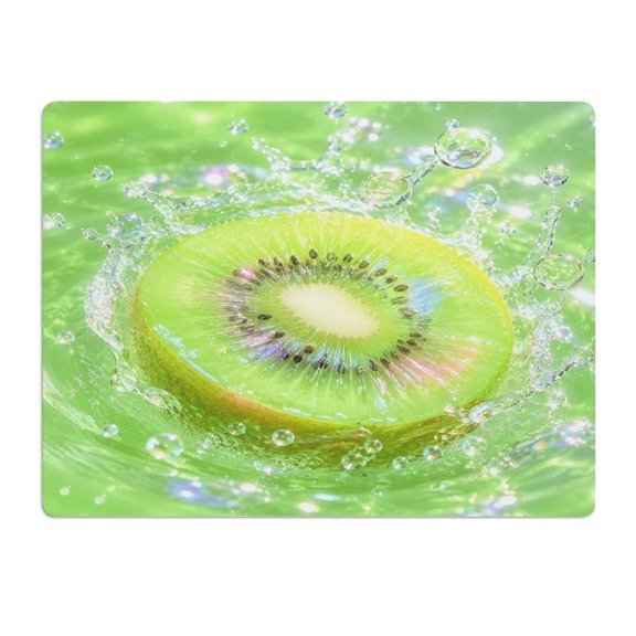 BCIIG  Kiwi Slice Splash Bubble Pattern Mouse Pad, Square Smooth Surface Desk Mat, Stitched Edge for Office, Laptop, Computer, Home,