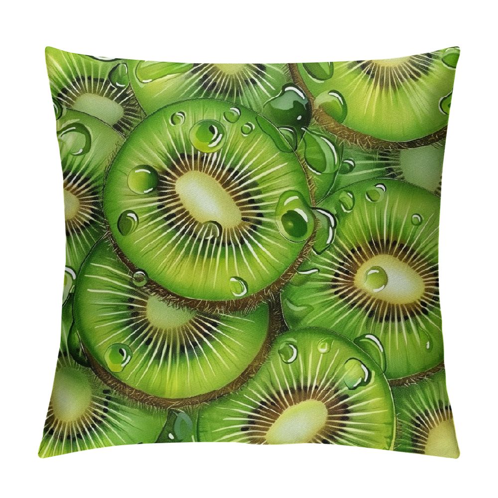 BCIIG Kiwi Slices Graphic Decorative Pillow Cover for Home Couch Living