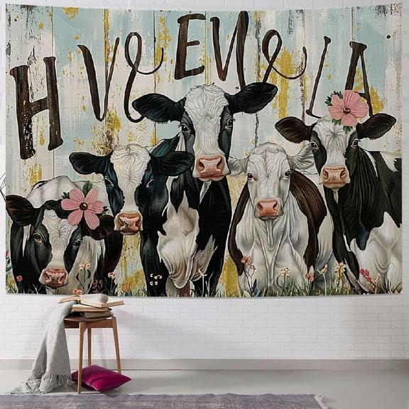 BCIIG Kneibo Cow Tapestry Wall Hanging - Cow Decor, Highland Cow Tapestries for Bedroom, Tapestry for Dorm Cow, Cowgirl Room Decor 50x40inch