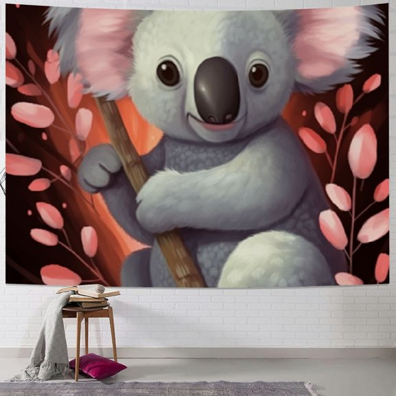 BCIIG Koala Bear Hearts Furry Art Tapestry Wall Hanging Unique Style for Home Decor - Living Room Bedroom Apartment Farmhouse Dorm Wall Art 40x60inch