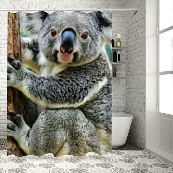 BCIIG Koala Bear Tree Branch Bathroom Decoration Set Luxury Polyester Cloth Shower Curtain Set with Hooks 60"x72