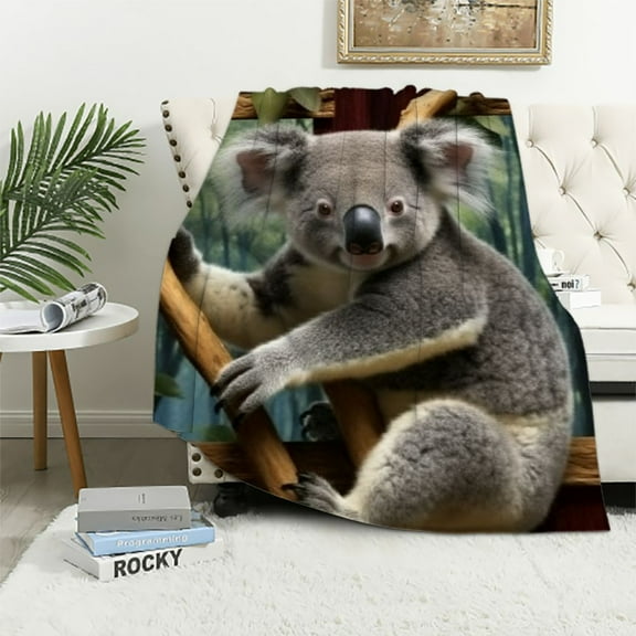 BCIIG Koala ​Blanket - Fleece Throw Blanket for Couch Super Soft Cozy Bed Blanket Lightweight Plush Fuzzy Blankets and Throws for Sofa, Twin Gift for Animal Lover 40x50in