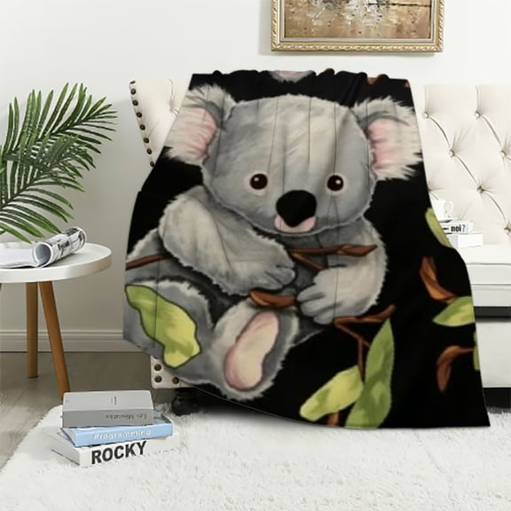 BCIIG Koala Throw Blanket Kids Cute Wild Animal Sherpa Blanket Boys Girls Kawaii Cartoon Wildlife Decor Fleece Blanket for Bed Couch Super Soft Plush Throw Blanket Air ConditionerThrow 50x60in
