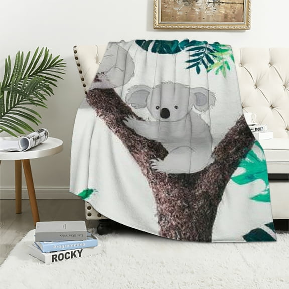 BCIIG Koala Tree Branch Jungle Flannel Blanket Super Soft All Seasons 40x50in