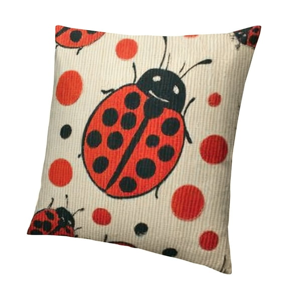 BCIIG Ladybug Pillow Screenprint Maximalism Home Decor 1PC 18x18in